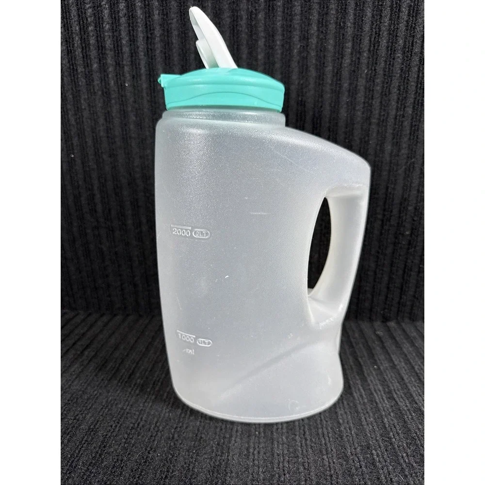 Rubbermaid Mixer Mate 3 Quart Bottle‎ Handle Limited Edition Teal Aqua Flip Top